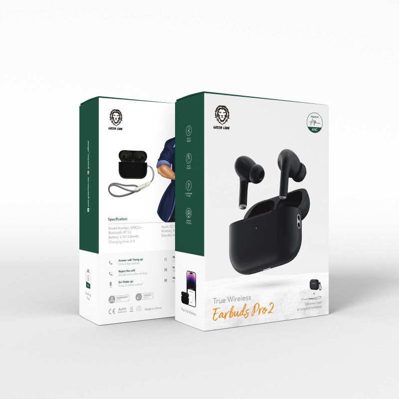 Green Lion True Wireless Earbuds Pro 2 - Black