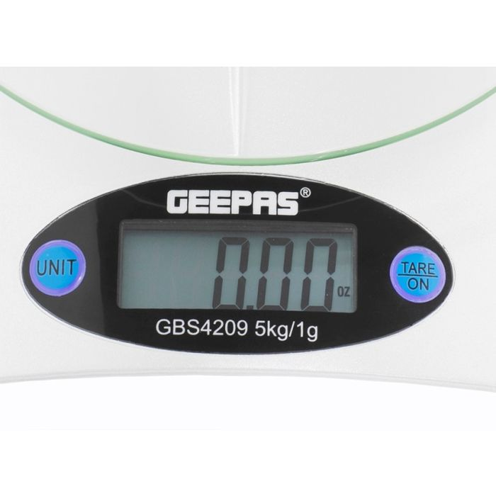 Geepas GKS46502UK Kitchen Weighing Scales Food Stainless Steel Top Panel, Digital Display - 2 Years Warranty