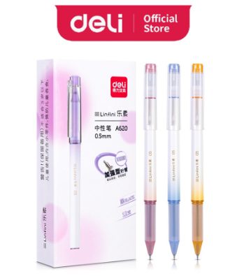 Deli Pen Student Gel Pen Black A620 Smooth Writing Dry Fast (0.5mm) [Per Pen]