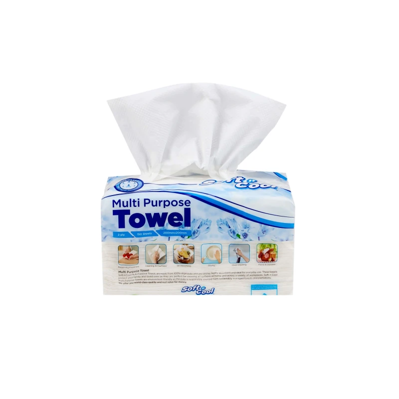 Soft n Cool Multi Purpose Paper Towel 150 Sheets x 2 ply(200 Mm X 200 Mm)