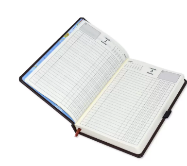 FIS French Diary 2023, PU 1-Side Padded, Round Corner, Brown - FSDI29FRPU23DBR