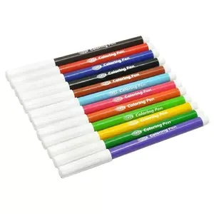 FIS Coloring Pens, 12 Pcs, Assorted Colors - FSFP12C