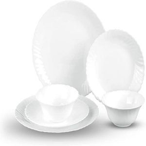 Royalford 12Pc Dinner Set Round1X4 - Glass - White - 12 PC SET