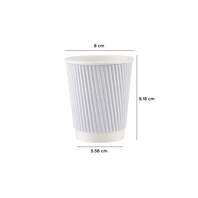 White Ripple Paper Cups 8oz