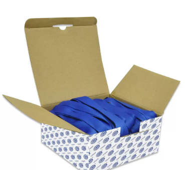 Pack of 50 Pieces Flat Lanyard With Hook And Safety Buckle, 2X90cm Badge Holder Blue - FSNASBL