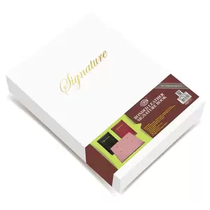FIS Signature Book Box Black Color, Bonded Leather Material Cover, 18 Sheets with Gift Box, 240 x 340 mm - FSCL3502