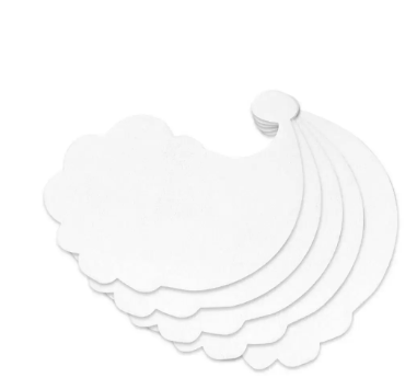 Pack of 5 Pieces Artmate Peelable Santa Hat Shape Canvas Sticker, Self Adhesive Canvas, Primed White Colour - JISTJIPCS-5-5