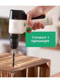 Reviva Cordless Drill Kit 12V with 80 PC Accessories 12.5 storage Eco, Toolbox REVDD12ASTB-GB 2, White/Green