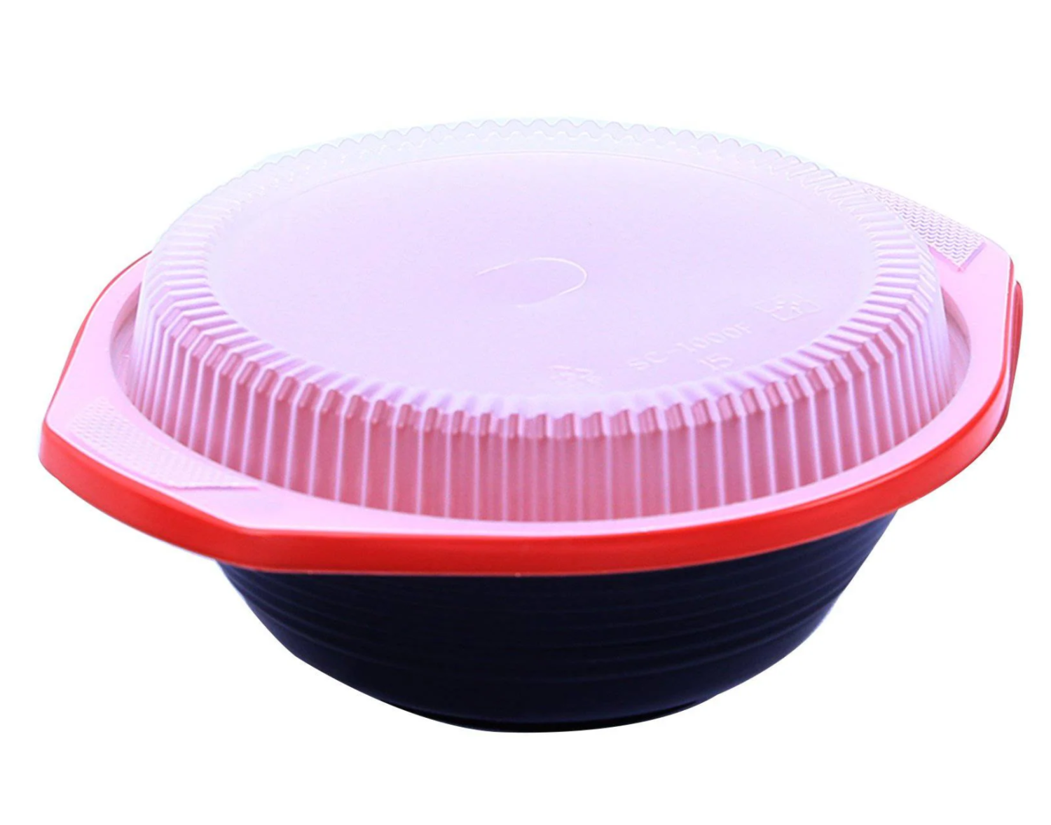 Red & Black Soup Bowl 1000 cc with Lids 200 Pieces