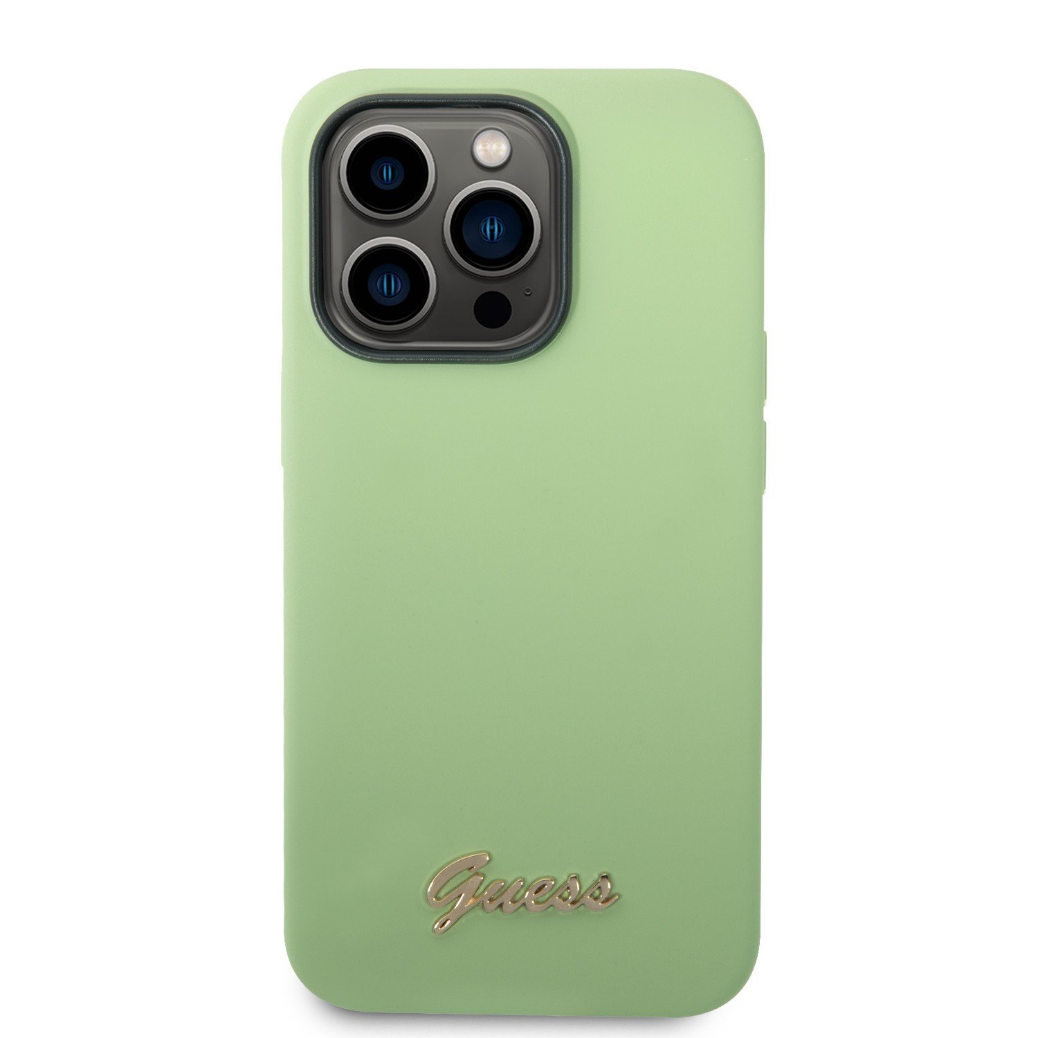 Guess Silicone PC Camera Script Logo Hard Case for iPhone 14 Pro (6.1") - Green