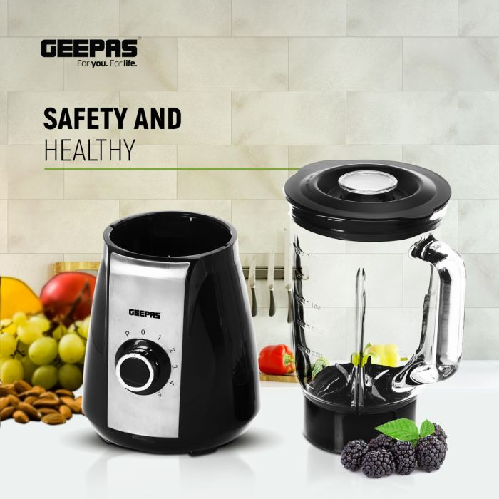 GSB44022UK 600W Glass Jug Food Blender Smoothie Maker | Stainless Steel Cutting Blades, 5 Speed Control With Pulse & 1.5L Glass Jar | Powerful Copper Motor Jug Blender & Ice Crusher