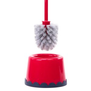 Royalford One Click Series Toilet Brush With Holder - Plastic - Red - 6294016401225