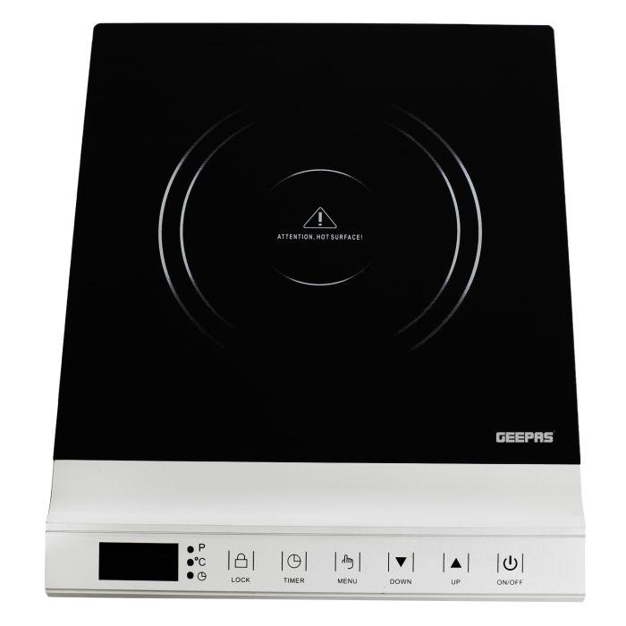 Geepas GIC33011UK 2000W Programmable Induction Cooker For Fast And Precise Cooking - With Touch Control, LED Display, 10 Power Levels And Child-Lock Protection - 2 Years Warranty