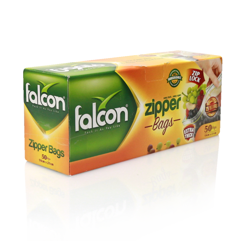 Falcon Freezer Zipper Bag – 21 X 18 CM (24 Packs x 50 Bags)