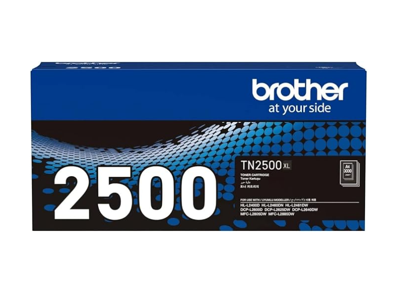 Brother TN2500XL Black Toner Cartridge, 3000 Pages