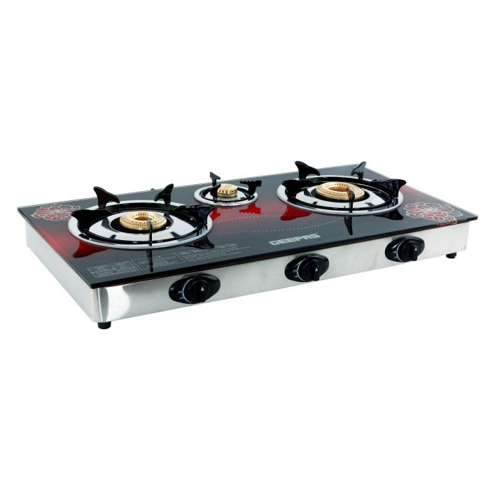 GK5600 8 MM TEMPERED GLASS 3 BURNER GAS COOKER