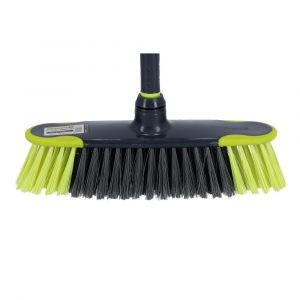 Royalford Broom With Long Handle - Plastic - Green & Grey