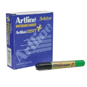 Artline 525T 2in1 Whiteboard Markers 2.0mm-5.0mm, Pack of 12 Pcs, Black/Red Colors, Polyester Fibre Tip - ARMK525TBKRE