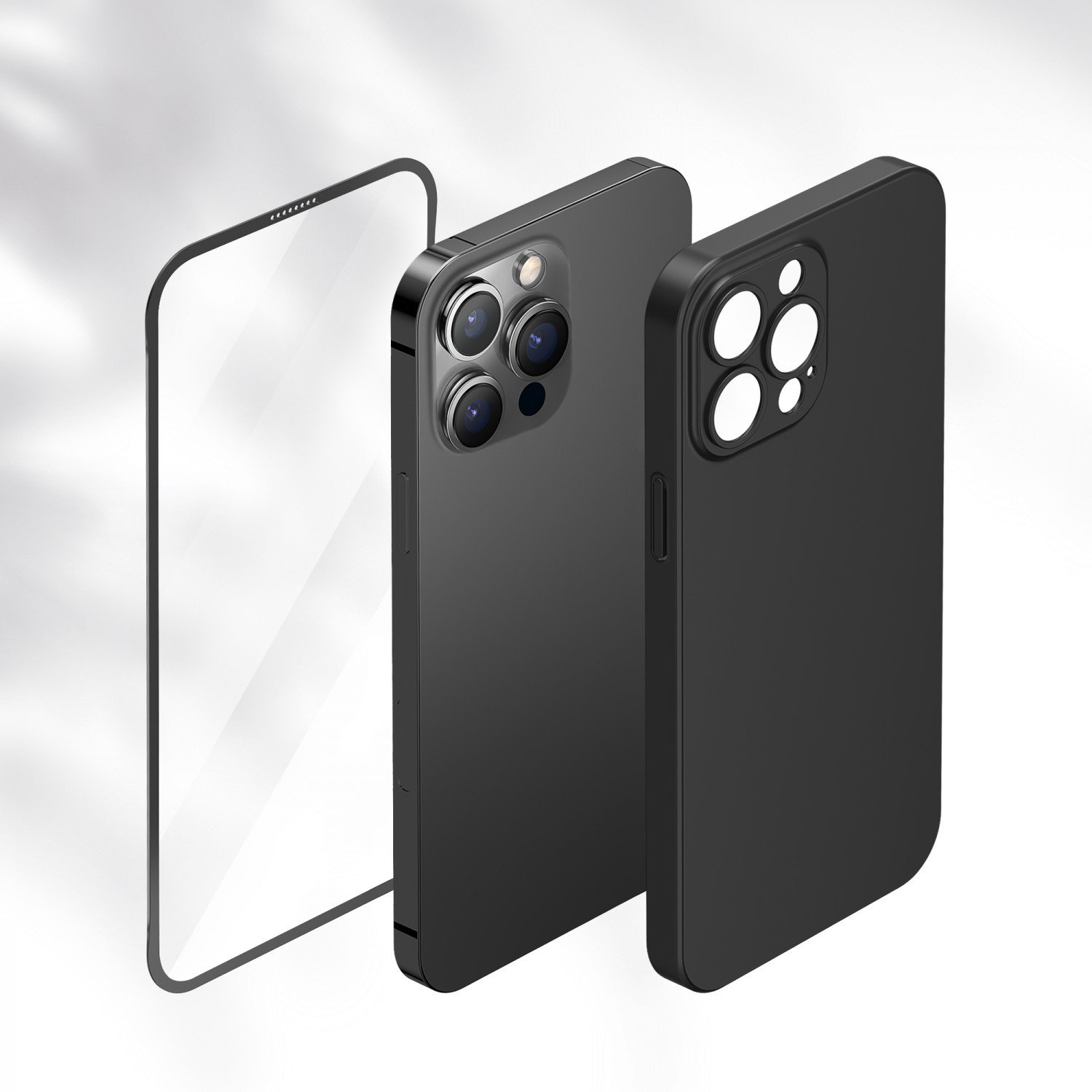 Green 360 Carsaca Plus Case with Normal HD Glass for iPhone 13 Pro Max - Assorted colour