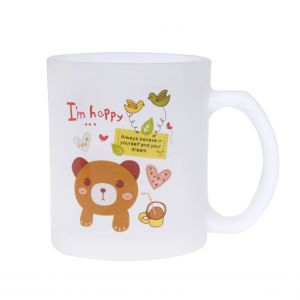 Royalford 300ML Glass Frosty Mug With Cap - Glass - White