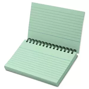 FIS Ruled Record Card 180 GSM 5X3 Inch Double Loop Spiral 50 Sheets Green -FSIC53-180SPGR