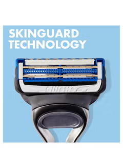 Skinguard, Sensitive Razor, Handle + 2 Blades, Multicolour