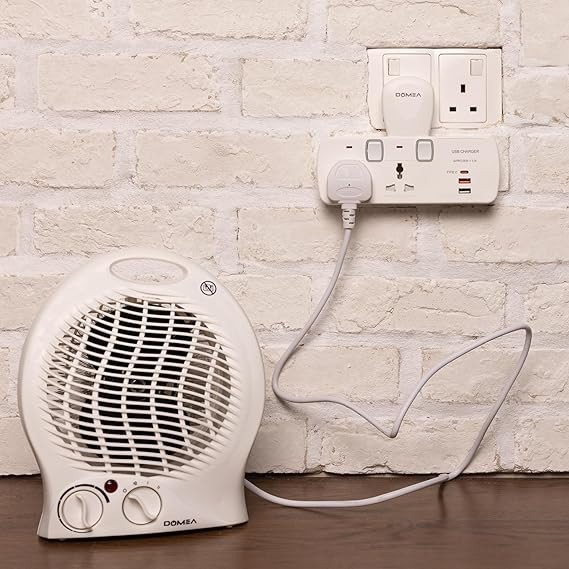 DOMEA Electric Fan Heater 2000 W, For Home/Flat/Office, With 2 Heat Settings, Fan/Warm/Hot Function, Thermostat Control | Overheat Protection, Easy To Handle