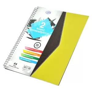FIS Spiral Hard Cover University Books, 80 Sheets, 2 Subject, A4 Size - FSUB2SA41401