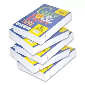 FIS 500 Sheets Copy & Laser Photocopy Paper Ream, A4 Size, 80 GSM, White Colour - FSPWA4JFNE