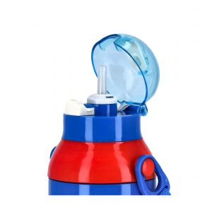 Royalford 500 Ml Water Bottle Kids Water Bottle With Bendy Straw - Plastic - Blue