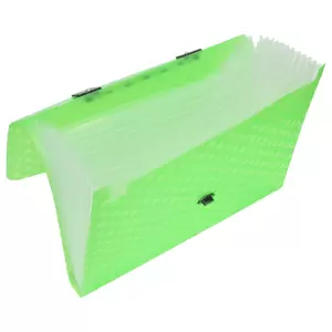 FIS Expanding Files Plastic 13 Pockets Green Color, F/S (210 x 330 mm) Size - FSPG1301GR