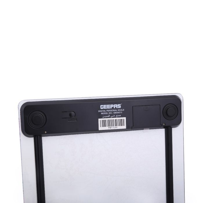 Geepas Digital Scale - General Use, Digital Display, Super Slim Design, 5mm Tempered Glass Platform, Auto On-Off, 150 Kg Capacity With 3 Units Reading | Over-Load, Auto Zero Setting | 2 Years Warranty