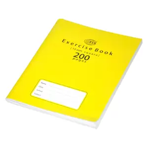 FIS Exercise Books 15 mm Square with Left Margin, 200 Pages, Pack of 6 Pieces, 16.5 x 21 cm Size - FSEBSQ15200N