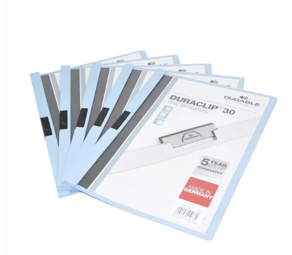 25-Piece Durable Plastic Duraclip File, A4 Size, Blue Colour - DUPG2200-06