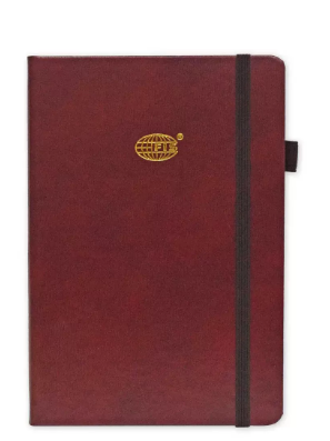 FIS Budget Planner with Elastic Pen Loop German Bonded Leather, Size A5, White Paper, 100 GSM, 128 Pages, Hard Cover, Round Corners, Colour Maroon - FSORA5BPLANBLMR