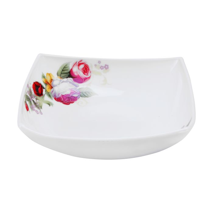 Royalford RF9758 71Pcs Opal Ware Dinner Set - Floral Design Plates, Bowls, Spoons & Salt & Pepper Set | Comfortable Handling | Ideal For Everyday Use, Family Get- Together, Restaurant, Banquet (Multi