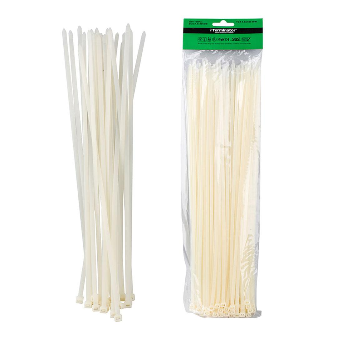 Cable Ties In White Colour (100Pcs In Bag)