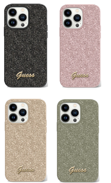 Guess PC/TPU Glitter Script Hard Case for iPhone 14 Pro Max (6.7") - Assorted colour