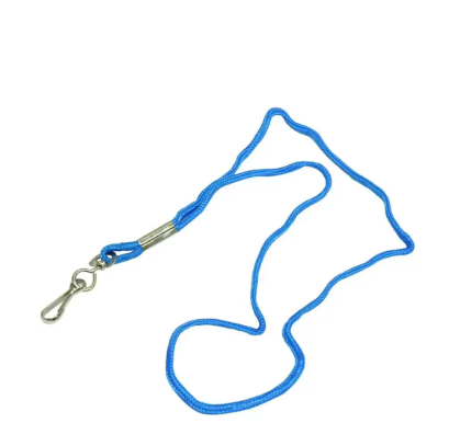 100-Piece FIS Name Badge Lanyard with Metal Clip, 0.80x92cm Size, Blue Color, Flat Shap - FSNAZD003BL