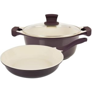 Prestige 3 Pc Cookware set - Ceramic - Brown