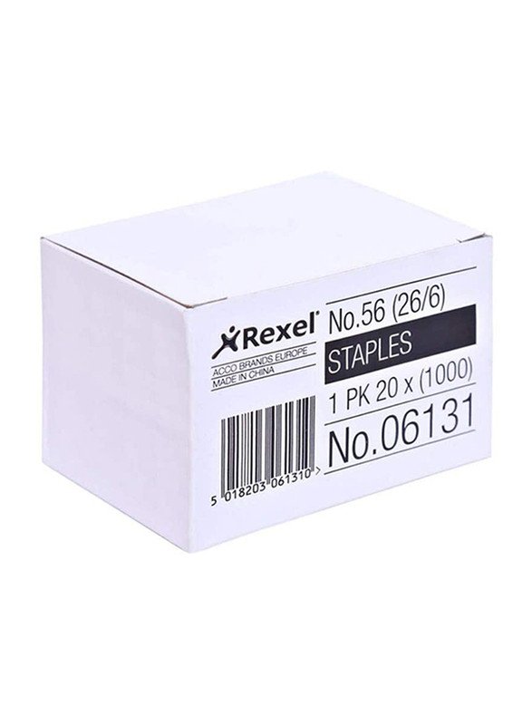 Rexel No. 56 Staples 26/6 (Box of 20 Pkts)