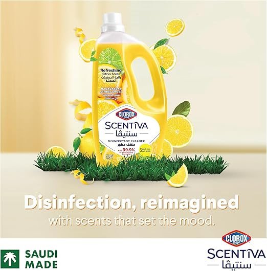 Clorox Scentiva Multipurpose Disinfectant Floor Cleaner, Madagascar Citrus Grove, Dual Pack 1.5L