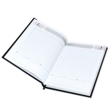 FIS 2023 Agenda Diary English Vinyl Hard Cover, Black - FSDI75EV23BK