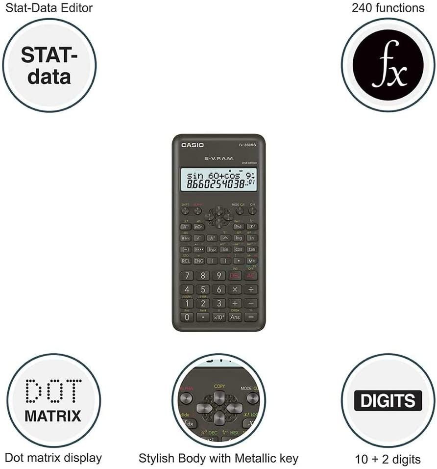 Casio FX350MS-2 Non-Programmable Scientific Calculator, 2nd Edition