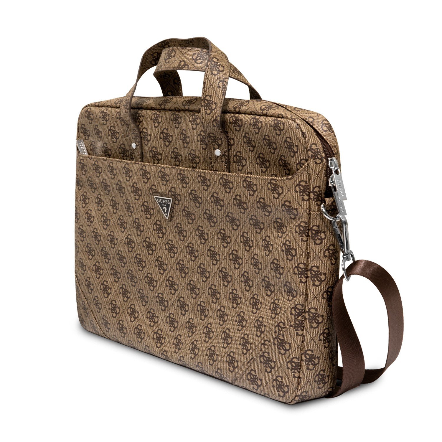 Guess PU 4G Hot Stamp Computer Bag 15/16" - Brown