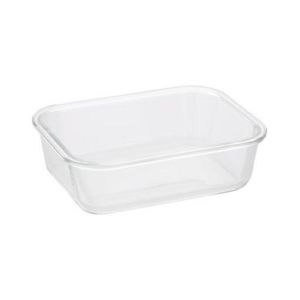 Royalford Rectangular Glass Food Container With Lid - Plastic - Clear