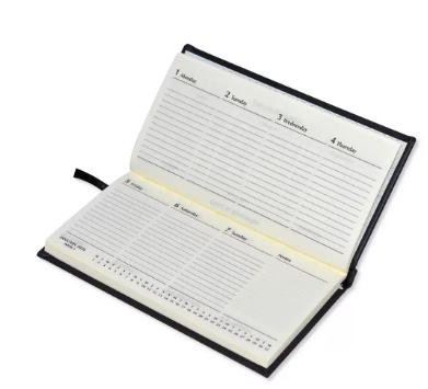 Fis 2024 Slim Diary,Italian Pu English, Hard Cover, Black -FSDI57E24BK