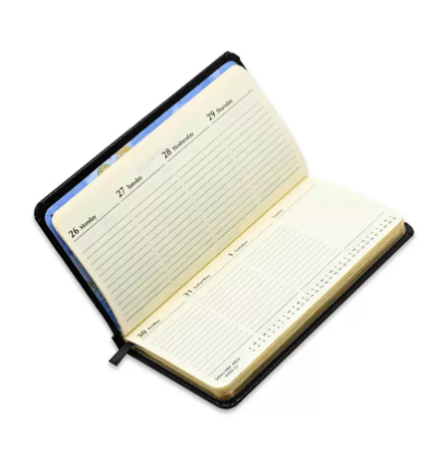 FIS 2023 Slim Diary Bonded Leather English 1-Side Padded Black - FSDI52EGB23BK