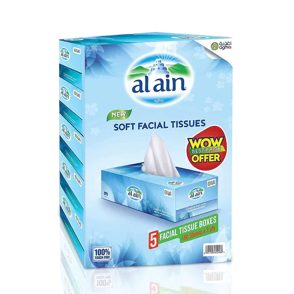 Al Ain Facial Tissue 2 Ply 150 Sheets