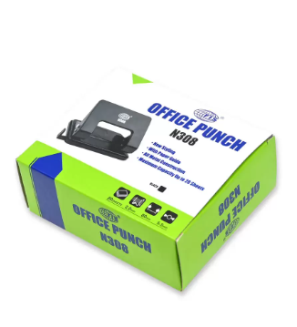 FIS 2-Holes Metal Punch 20 Sheets 2 mm 8 cm apart hole size 5.5 mm, Medium Size, Black -FSPUN308BK